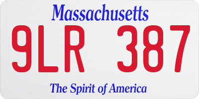 MA license plate 9LR387
