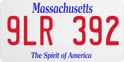 MA license plate 9LR392