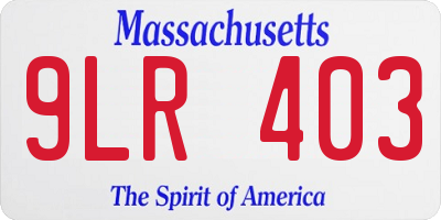 MA license plate 9LR403