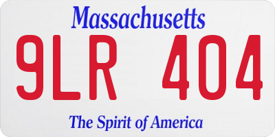 MA license plate 9LR404