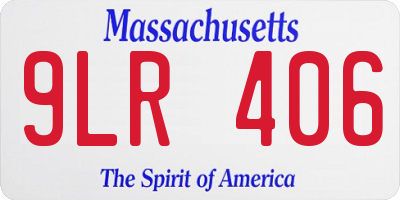 MA license plate 9LR406