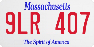 MA license plate 9LR407
