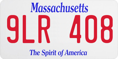 MA license plate 9LR408