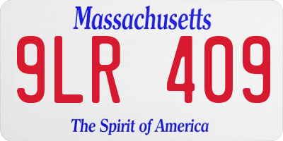 MA license plate 9LR409