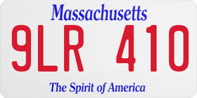 MA license plate 9LR410