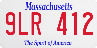 MA license plate 9LR412