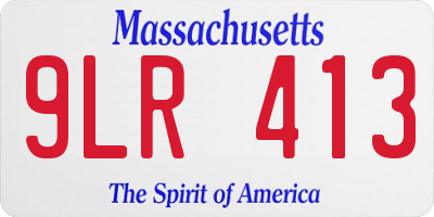 MA license plate 9LR413