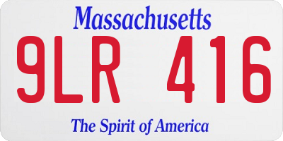 MA license plate 9LR416