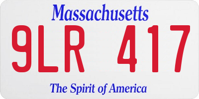 MA license plate 9LR417