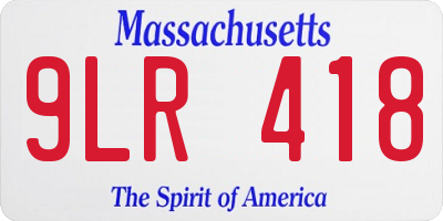 MA license plate 9LR418