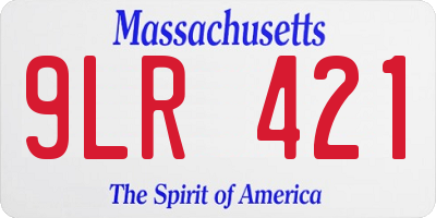MA license plate 9LR421