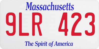 MA license plate 9LR423