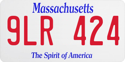 MA license plate 9LR424