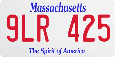 MA license plate 9LR425