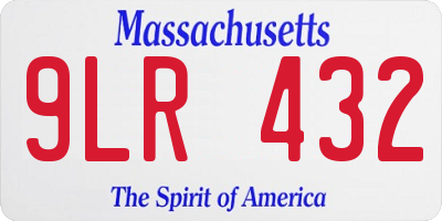 MA license plate 9LR432