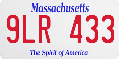 MA license plate 9LR433