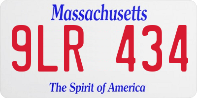 MA license plate 9LR434