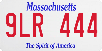 MA license plate 9LR444