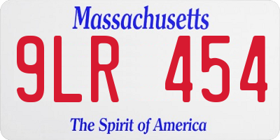MA license plate 9LR454