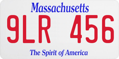 MA license plate 9LR456