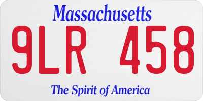 MA license plate 9LR458