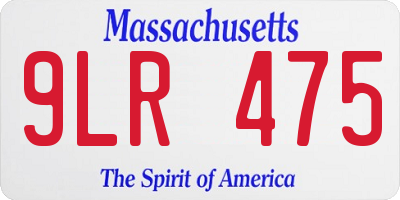 MA license plate 9LR475