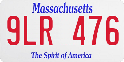 MA license plate 9LR476