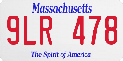 MA license plate 9LR478