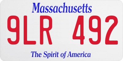 MA license plate 9LR492