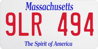 MA license plate 9LR494