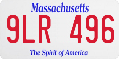 MA license plate 9LR496