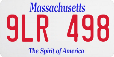 MA license plate 9LR498