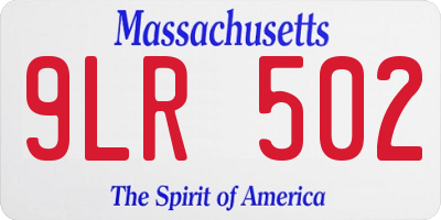 MA license plate 9LR502
