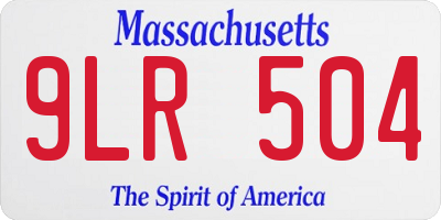 MA license plate 9LR504