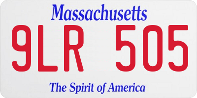 MA license plate 9LR505