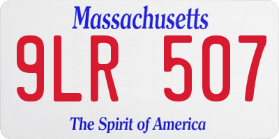 MA license plate 9LR507