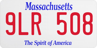 MA license plate 9LR508