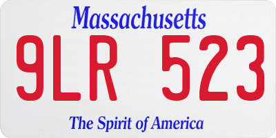 MA license plate 9LR523