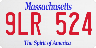 MA license plate 9LR524