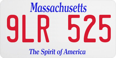 MA license plate 9LR525