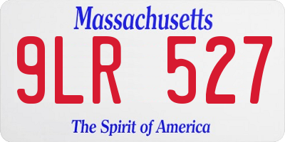 MA license plate 9LR527