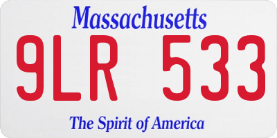 MA license plate 9LR533