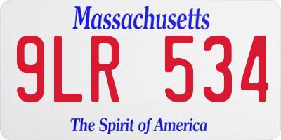 MA license plate 9LR534