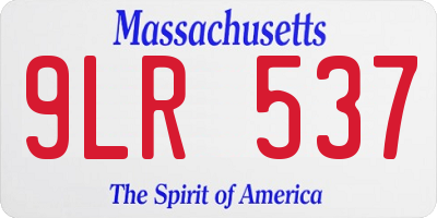 MA license plate 9LR537