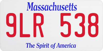 MA license plate 9LR538