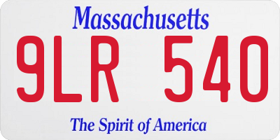 MA license plate 9LR540