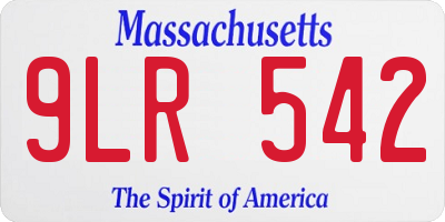 MA license plate 9LR542