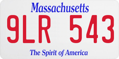 MA license plate 9LR543