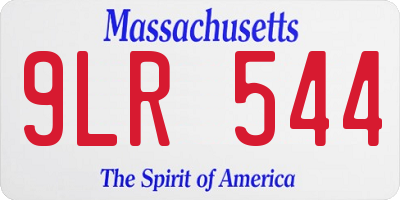 MA license plate 9LR544