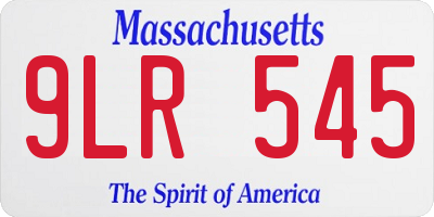 MA license plate 9LR545